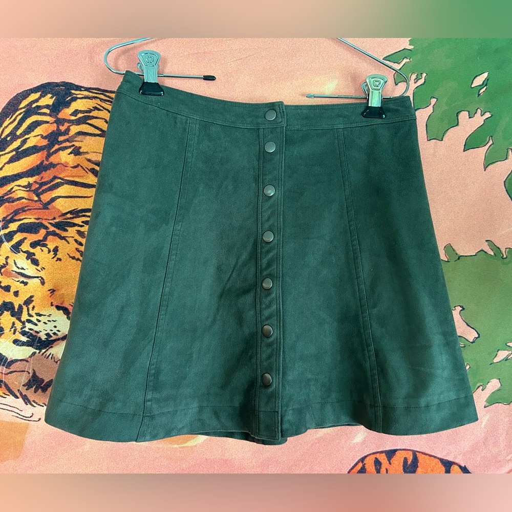 Abercrombie & Fitch faux suede snap mini skirt - Picture 2 of 5